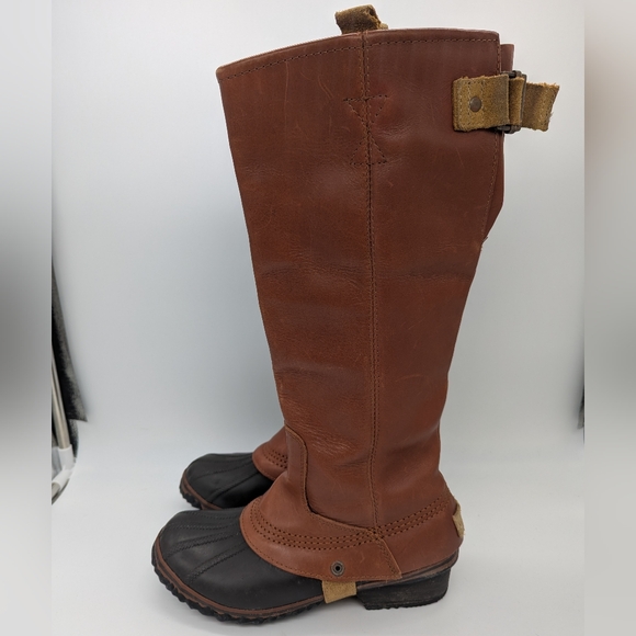 Sorel Shoes - Vintage Sorel Slimpack Riding Boots Size 7 EU 38 Rare Cinnamon Spot On Front